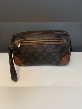 Louis Vuitton Monogram Marly Dragonne GM Clutch Bag Authentic Vtg Purse Cosmetic